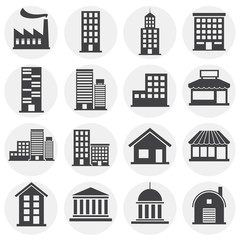 Fototapeta premium Real estate icons set on background for graphic and web design. Simple illustration. Internet concept symbol for website button or mobile app.