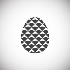 Pine cone icon on background for graphic and web design. Simple illustration. Internet concept symbol for website button or mobile app.