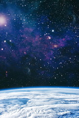 planets, stars and galaxies in outer space showing the beauty of space exploration. Elements...