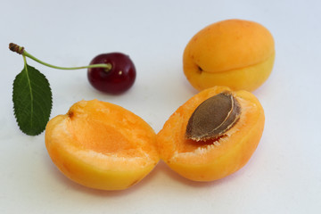 Cherries and apricots - a source of vitamins in the summer.