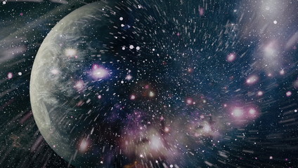 Far being shone nebula and star field against space. Elements of this image furnished by NASA.