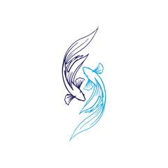 Fototapeta na wymiar Fish logo template Creative vector symbol of fishing club or online