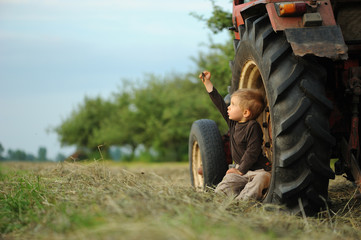 Child in the countryside in summer