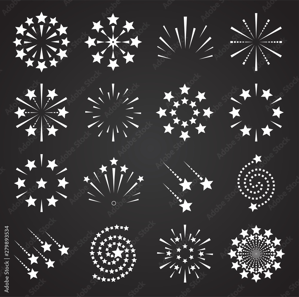 Poster sparkle icons set on background for graphic and web design. simple illustration. internet concept sy