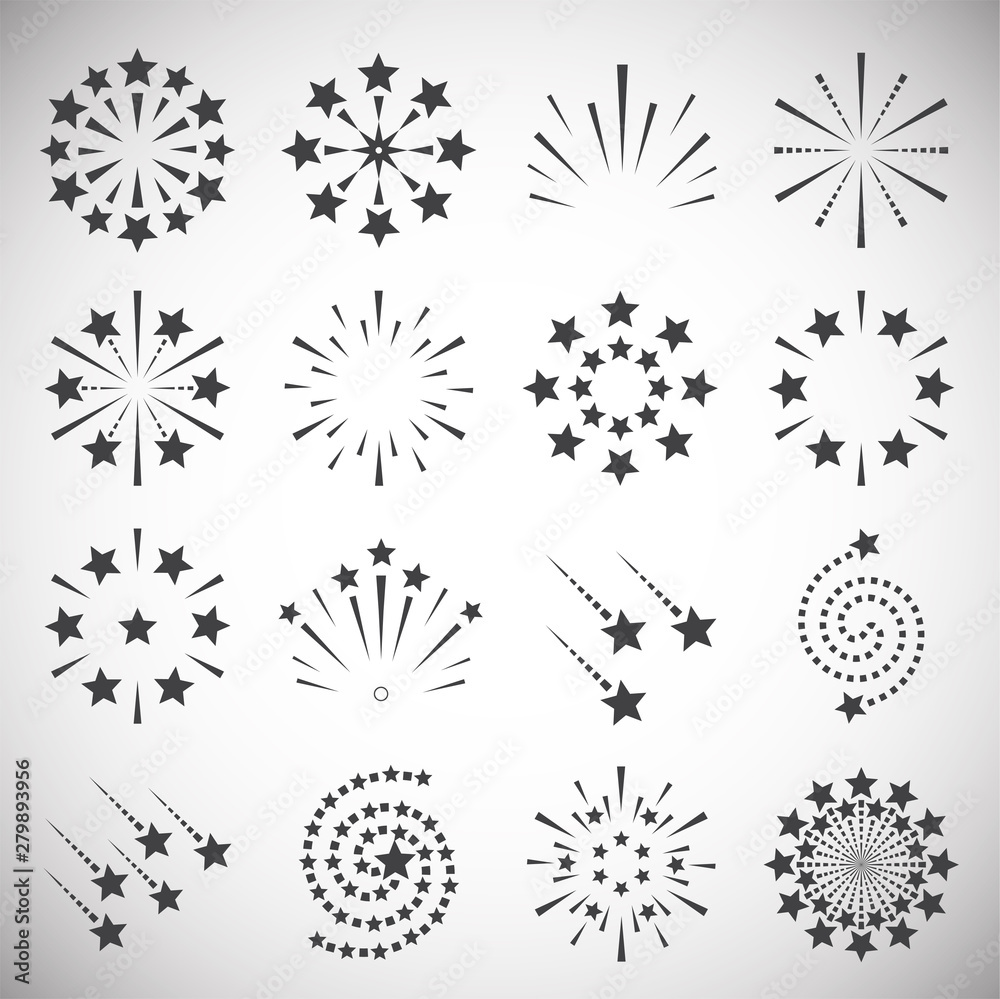 Poster sparkle icons set on background for graphic and web design. simple illustration. internet concept sy