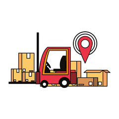 logistic and delivery shipping cartoon