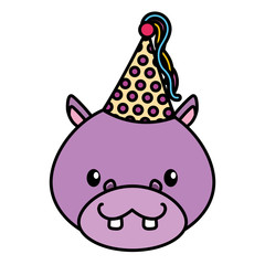 birthday celebration cute hippo party hat