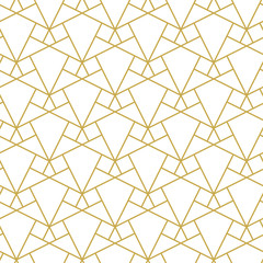 Elegant geometric linear seamless vector pattern in gold color