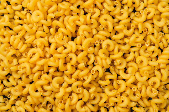 Detail of spiral type pasta with eggs.