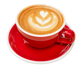 Cappuccino in red cup
