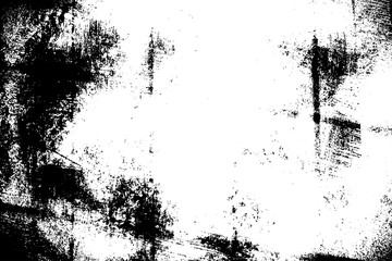 Grunge background black and white. Vector city texture dark. Abstract pattern of cracks, dust, dirt. Old worn surface of destruction. Corrosion covered wall.