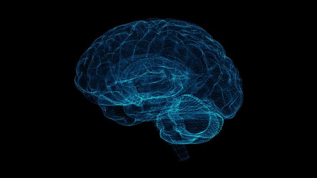 3D animation. Rotating model of a human brain. Innovative technologies.
