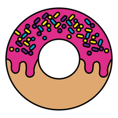 sweet donut on white background