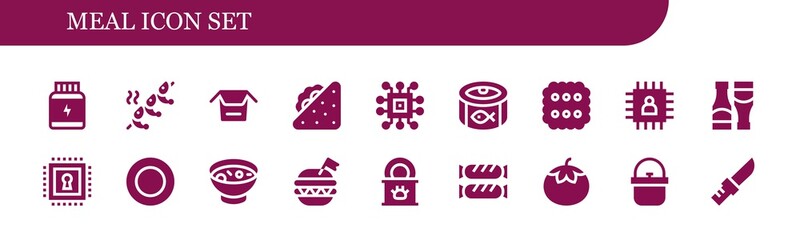 meal icon set