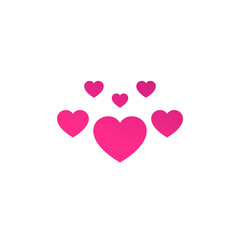 Fototapeta na wymiar Likes vector icon with hearts