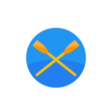 oars, crossed paddles vector flat icon