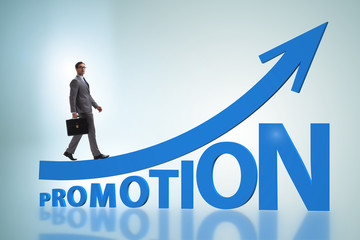 Fototapeta premium Concept of promotion with businessman