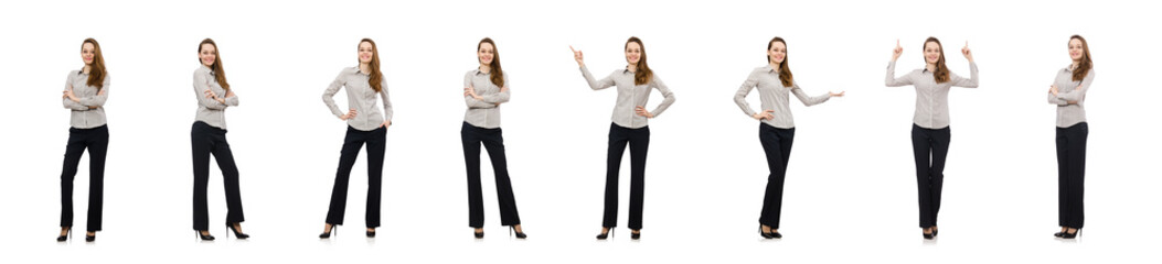 Pretty office manager isolated on white