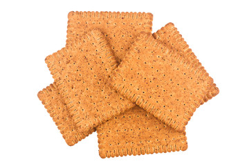 stack of cookie biscuits isolated on white