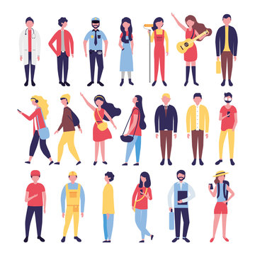 group of community people bundle characters