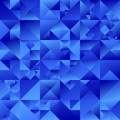 Polygonal gradient triangle background - blue abstract vector design