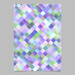 Colorful geometrical modern gradient diagonal square pattern page template background - abstract vector stationery