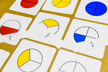 In montessori pedagogy, mathematics in various ways can be taught in the classroom, fractions with...