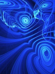 blue abstract fractal background 3d rendering illustration