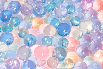 Festive background of multicolored gel balls. Multicolored mood