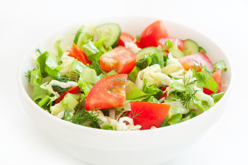 Fresh mixed vegetables salad in a bowl