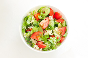 Fresh mixed vegetables salad in a bowl