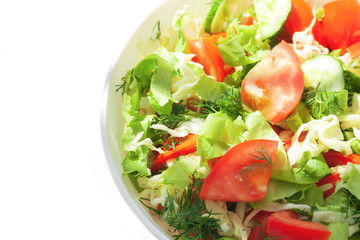Fresh mixed vegetables salad in a bowl