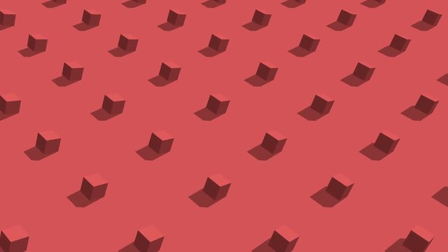 Isometric Cube Animation. Pink cubes walking synchron. Simple cube animation. Unsatisfying Animation