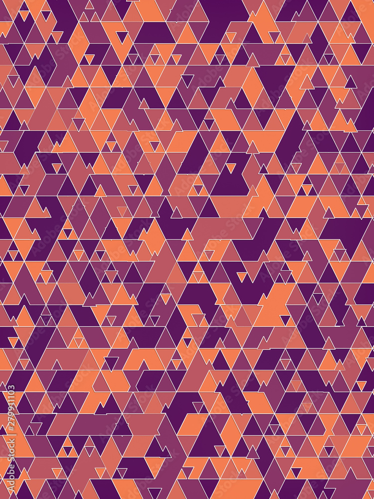 Poster Trendy triangular shapes pattern. Modern presentation template. Colorful abstract design. 3d rendering