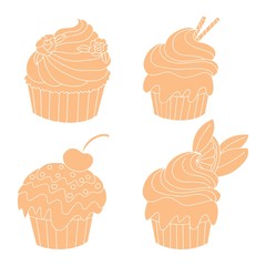 Set of Birthday Cakes.