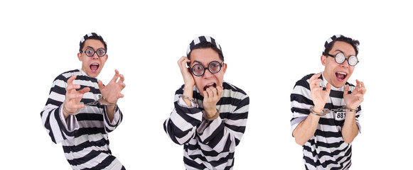 Funny convict isolated on the white