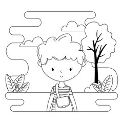 Teenager boy cartoon design