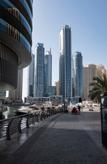 Dubai Marina in a sunny day, United Arab Emirates