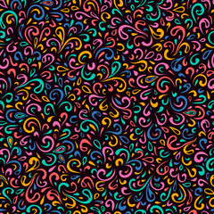 Fototapeta premium Wavy doodle seamless pattern