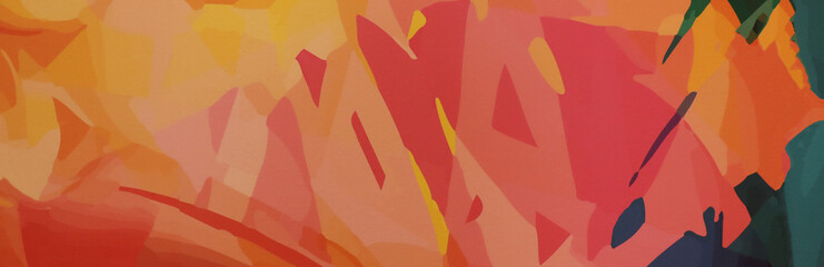 Abstract background backdrop in colofrul colors in red, orange, green, turquoise and pink.