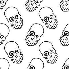 Halloween skulls celebration seamless pattern