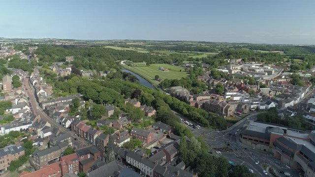 Aerial drone view over durham