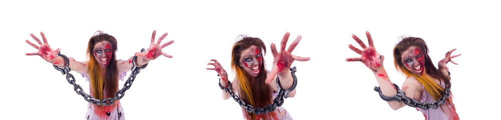 Woman vampire isolated on the background