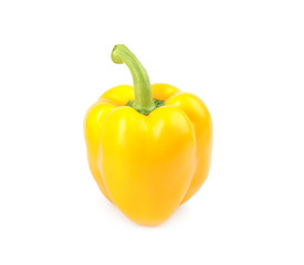 Ripe yellow bell pepper isolated on white