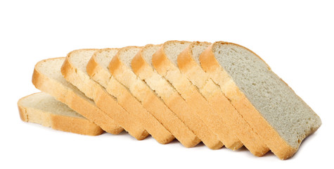 Slices of wheat bread isolated on white
