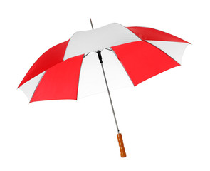 Modern opened bright umbrella isolated on white