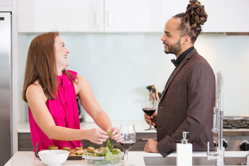 young couple in the kitchen