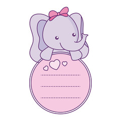cute little elephant baby with card