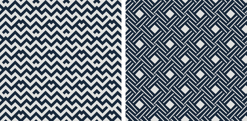 Set of seamless patterns. Abstract geometric background vector illustration