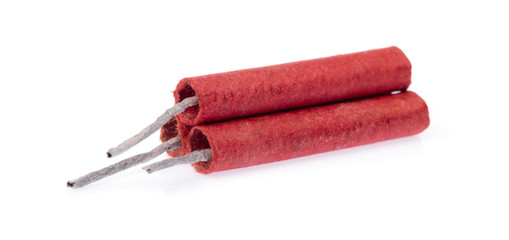 pile of firecrackers isolated on white background